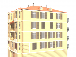 residential building with cafes monaco Modelo 3D