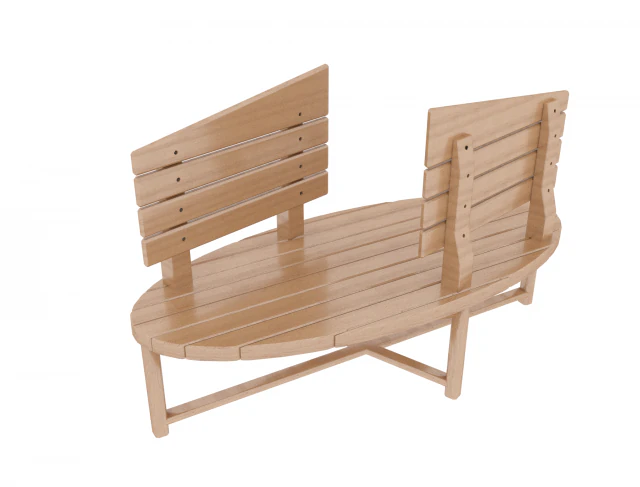 two-sided wooden bench 3D Model .c4d .max .obj .3ds .fbx .stl .blend 