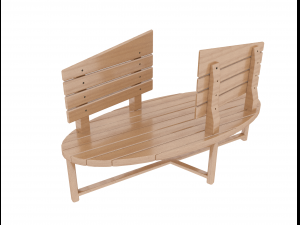 two-sided wooden bench Modelo 3D