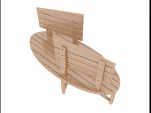 two-sided wooden bench 3D Model