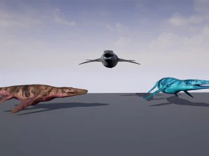 ocean pliosaur pack with ue4 support 3D Model