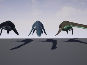 ocean plesiosaur pack - with ue4 support Modèle 3D