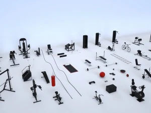 collection d'&eacute;quipement de gym 47 pi&egrave;ces Modèle 3D