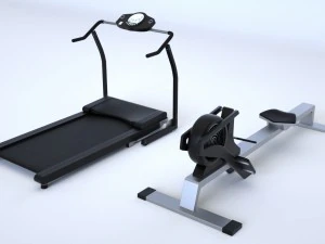 gym equipment collection 47 pieces 3D Model