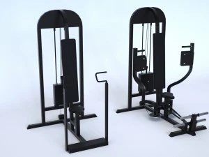 gym equipment collection 47 pieces 3D Model