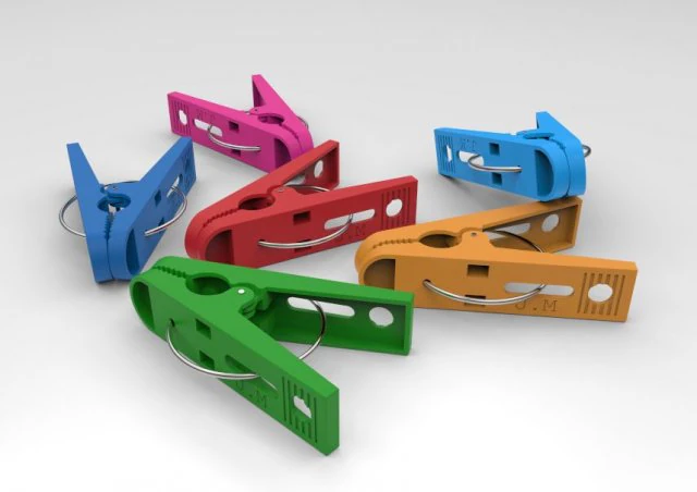 clothespin 3D Model .c4d .max .obj .3ds .fbx .stl .blend 