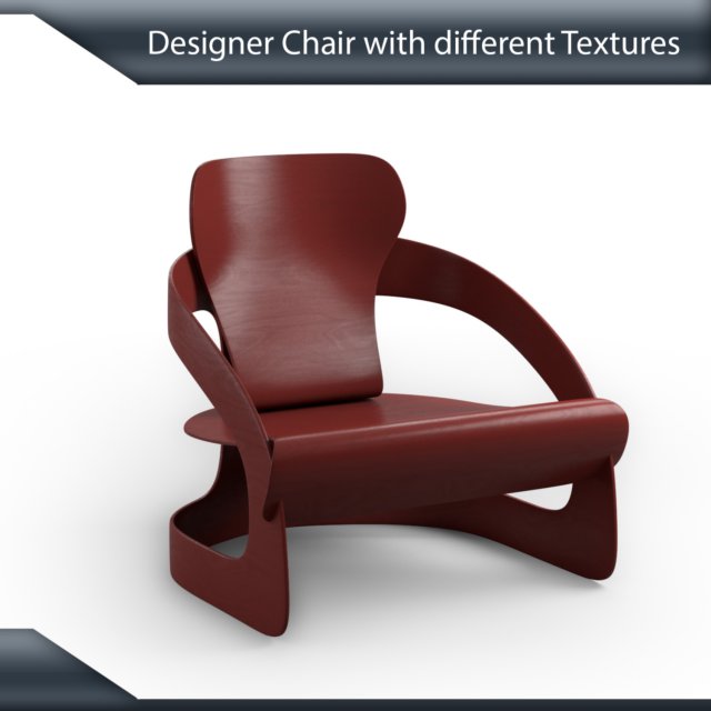 designer chair with new and old textures vr - ar - low-poly Modelo 3D .c4d .max .obj .3ds .fbx .stl .blend 