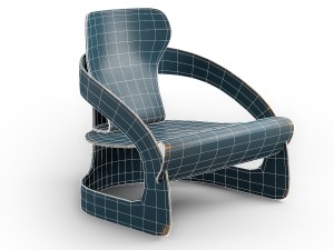 designer chair with new and old textures vr - ar - low-poly Modelo 3D
