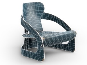 designer chair with new and old textures vr - ar - low-poly Modelo 3D