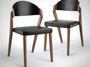 designerskie krzesło z nowymi i starymi teksturami Model 3D