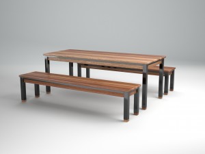 designer seating set with two textures Model 3D