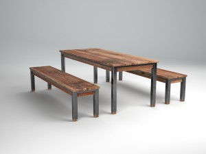 designer seating set with two textures Model 3D