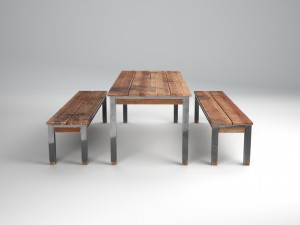 designer seating set with two textures Model 3D