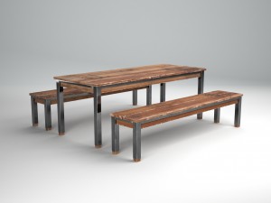 designer seating set with two textures Model 3D