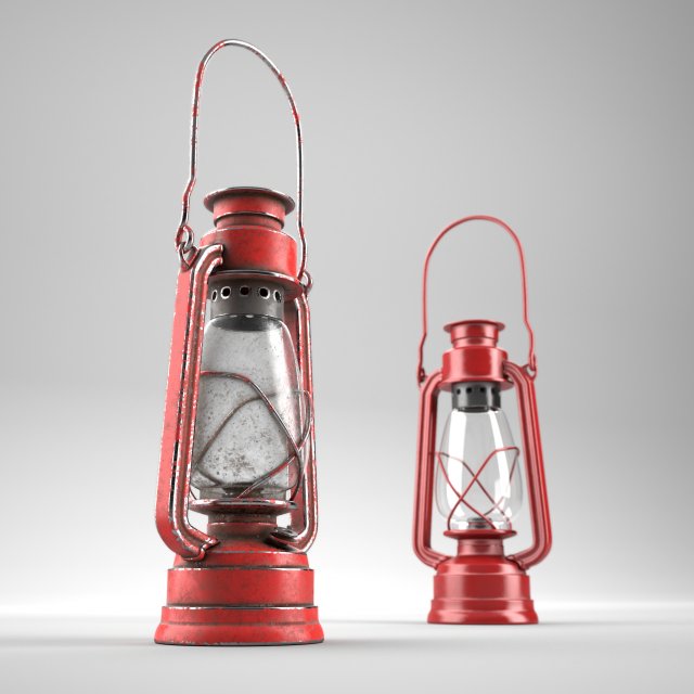 oillamp with dirty and clean textures Modelo 3D .c4d .max .obj .3ds .fbx .stl .blend 