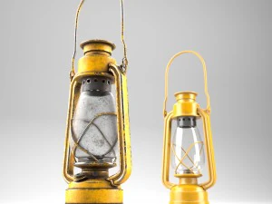 oillamp with dirty and clean textures 3D Model
