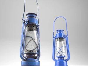 oillamp with dirty and clean textures 3D Model