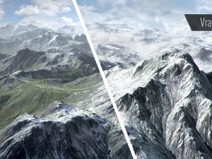 mountain with summer and winter textures 3D Model