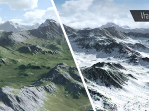 mountain with summer and winter textures 3D Model