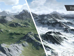 mountain with summer and winter textures 3D Model
