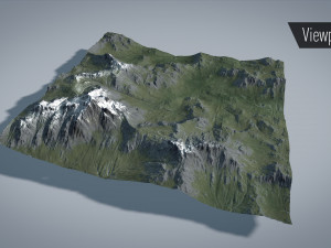 mountain with summer and winter textures 3D Model
