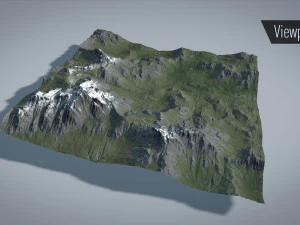 mountain with summer and winter textures 3D Model