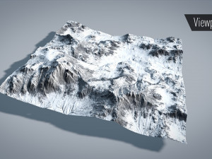 mountain with summer and winter textures 3D Model