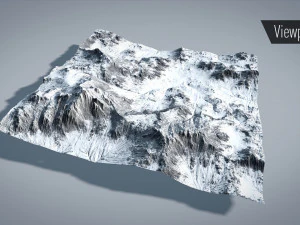 mountain with summer and winter textures 3D Model