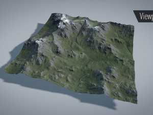 mountain with summer and winter textures 3D Model