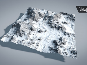 mountain with summer and winter textures 3D Model