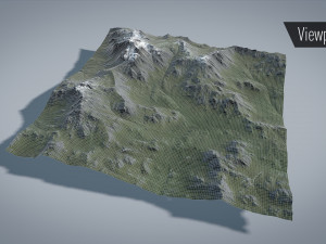 mountain with summer and winter textures 3D Model