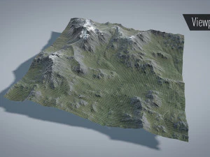 mountain with summer and winter textures 3D Model