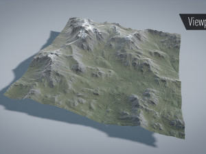 mountain with summer and winter textures 3D Model