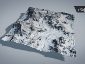 mountain with summer and winter textures 3D Model