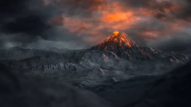volcano with summer and winter textures 3D Model .c4d .max .obj .3ds .fbx .stl .blend