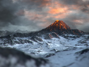 volcano with summer and winter textures 3D Model