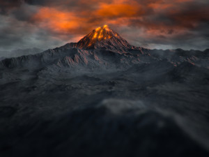 volcano with summer and winter textures 3D Model