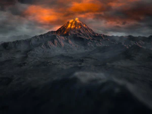 volcano with summer and winter textures 3D Model