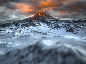 volcano with summer and winter textures 3D Model