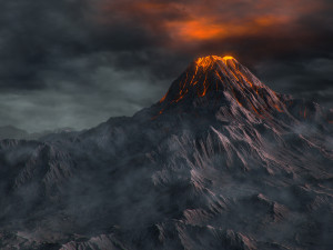 volcano with summer and winter textures 3D Model