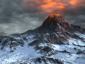 volcano with summer and winter textures 3D Model