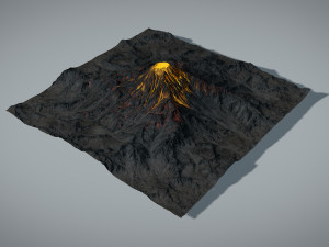 volcano with summer and winter textures 3D Model