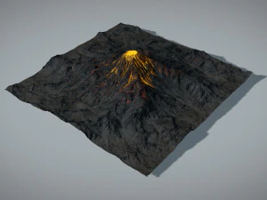 volcano with summer and winter textures 3D Model