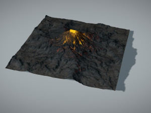 volcano with summer and winter textures 3D Model