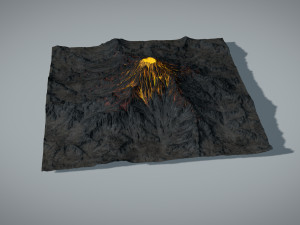 volcano with summer and winter textures 3D Model