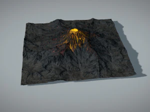 volcano with summer and winter textures 3D Model