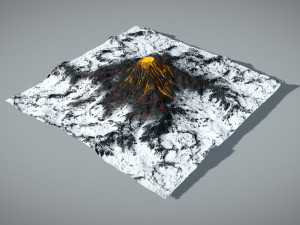 volcano with summer and winter textures 3D Model
