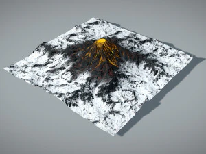 volcano with summer and winter textures 3D Model