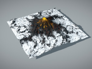 volcano with summer and winter textures 3D Model