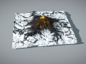 volcano with summer and winter textures 3D Model